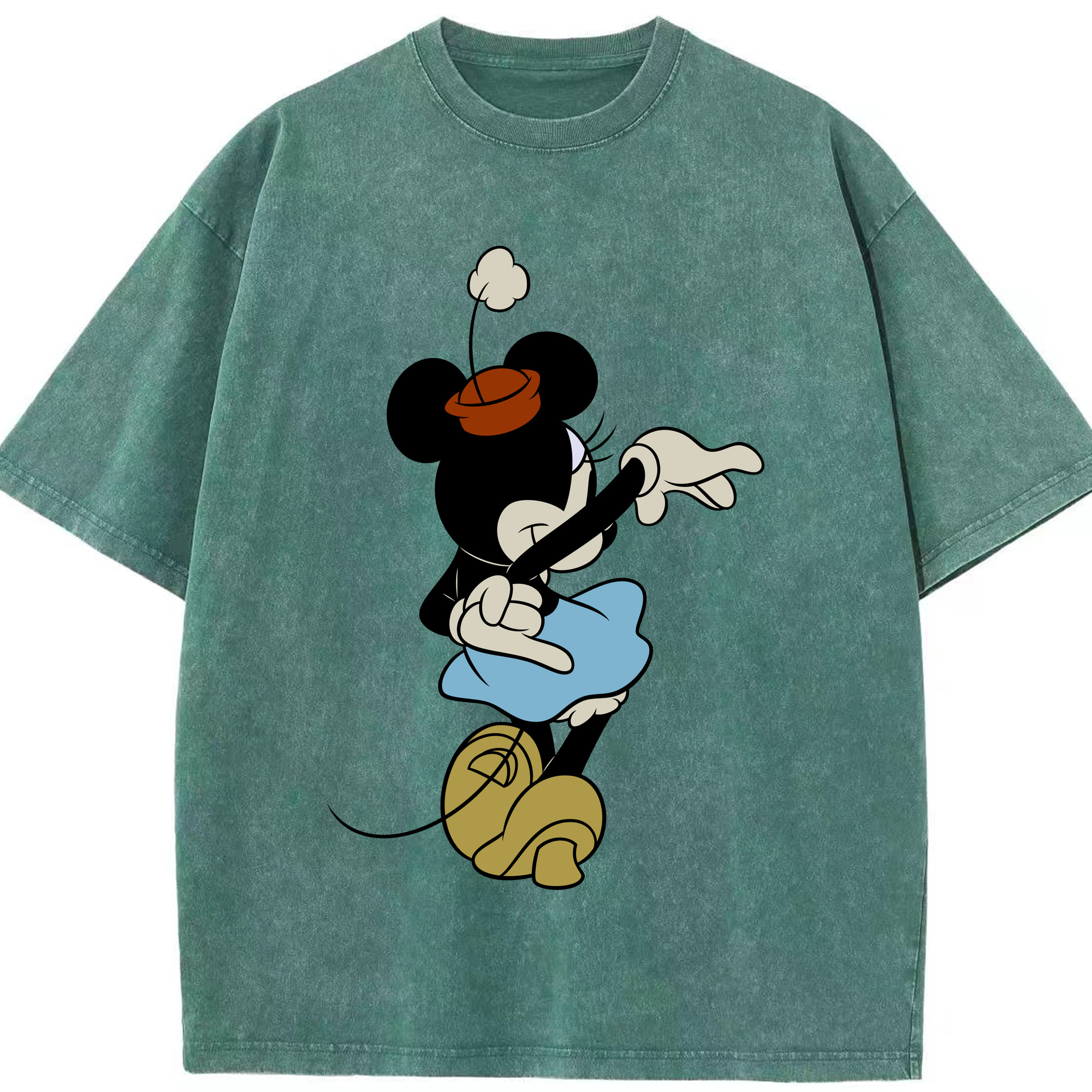（画像用） ミッキーマウス Mickey Mouse 綿100% ヴィンテージ風 半袖Tシャツ（フロントプリント）